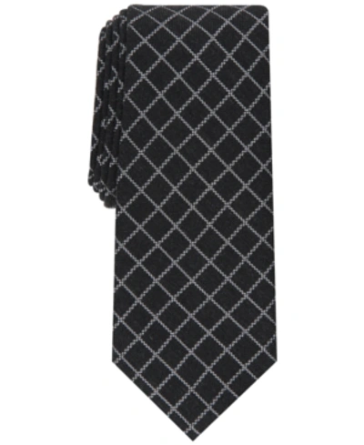 Alfani Men's Mair Grid Tie, Created For Macy's In Black