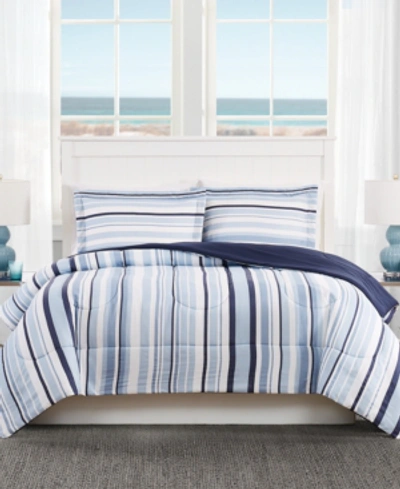 Pem America Coastal Stripe 3-pc. Full/queen Comforter Set, Created For Macy's Bedding In Multi