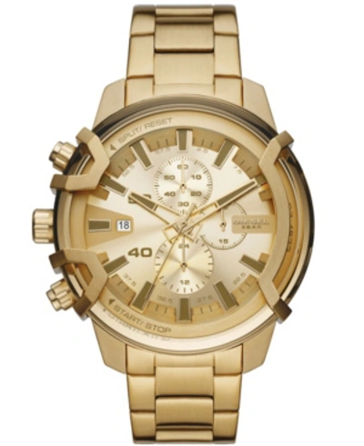 Diesel Men's Griffed Chronograph Gold-tone Stainless Steel Watch 48mm In Oro