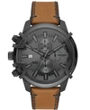 Diesel Men's Griffed Chronograph, Gunmetal-tone Stainless Steel Watch In Brown