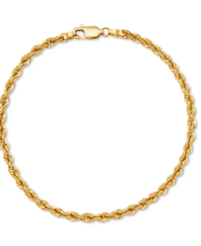Macy's Rope Link Chain Bracelet In 14k Gold In Yellow Gold