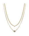 Unwritten Gold Flash Plated Cubic Zirconia Evil Eye Layered Necklace, 16+2" Extender In Gold