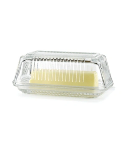 Circle Glass Farm Butter Dish In Clear