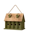 Glitzhome Oversized Distressed Cottage Birdhouse, 14.25" In Green