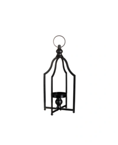 Glitzhome Modern Farmhouse Lantern, 16.50" In Black