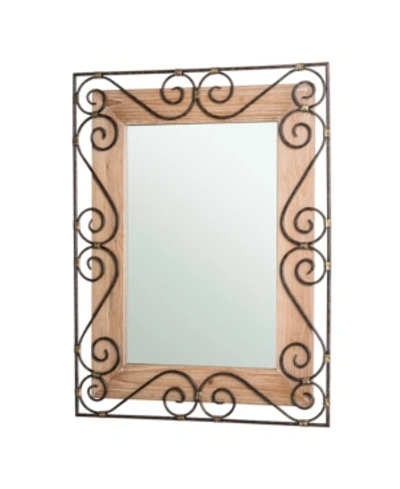 Glitzhome Traditional Rectangle And Scroll Wall Mirror, 31.1" In Multi
