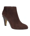 Bella Vita Brennan Womens Suede Round Toe Ankle Boots In Brown Kid Suede Leather