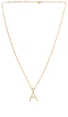 ZOE LEV 14K GOLD LARGE NAIL INITIAL NECKLACE,ZOER-WL23