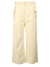 Kenzo Flared Cropped Pants In Beige