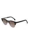 Paul Smith Birch 51mm Round Sunglasses In Black / Brown