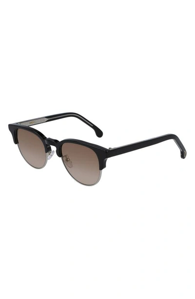 Paul Smith Birch 51mm Round Sunglasses In Black / Brown