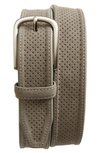 JOHNSTON & MURPHY PERFORATED SUEDE BELT,75-7356