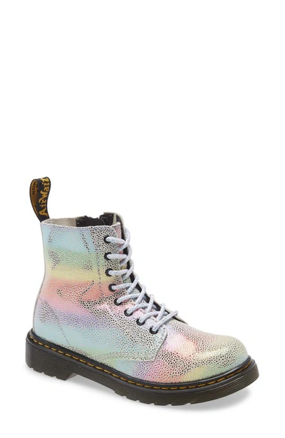 Dr. Martens Kids' Leather 1460 Pascal Boots In 银色
