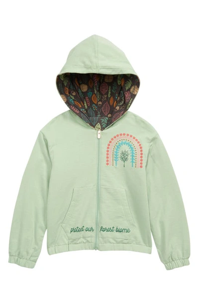 Peek Aren't You Curious X The Nature Conservancy Kids' Forest Reversible Knit Jacket In Green