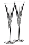 WATERFORD 'LISMORE DIAMOND' LEAD CRYSTAL CHAMPAGNE FLUTES,1058234