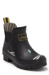 Joules Wellibob Short Rain Boot In Green Florals