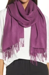 Nordstrom Tissue Weight Wool & Cashmere Scarf In Purple Kiss