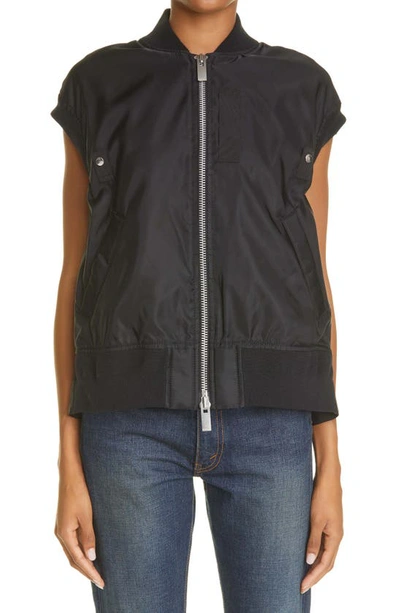 SACAI TWILL KNIT NYLON VEST,SCW-002