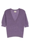 Khaite Sierra Short-sleeve Knit Sweater In Amethyst
