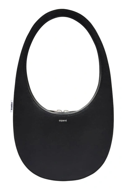 Coperni Swipe Leather Top Handle Bag In Black