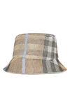 BURBERRY CRYSTAL EMBELLISHED CHECK BUCKET HAT,8044230
