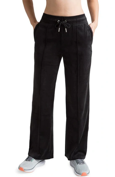 Juicy Couture Del Ray Straight-leg High-rise Velour Jogging Bottoms In Black