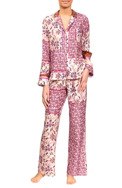 Everyday Ritual Allison Angela Floral Cotton & Silk Pajamas In Blush English Garden
