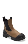 Ganni Recycled Rubber Chelsea Boots In Fossil