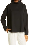 EILEEN FISHER FUNNEL NECK PONTE KNIT TOP,F1TJH-T5758M