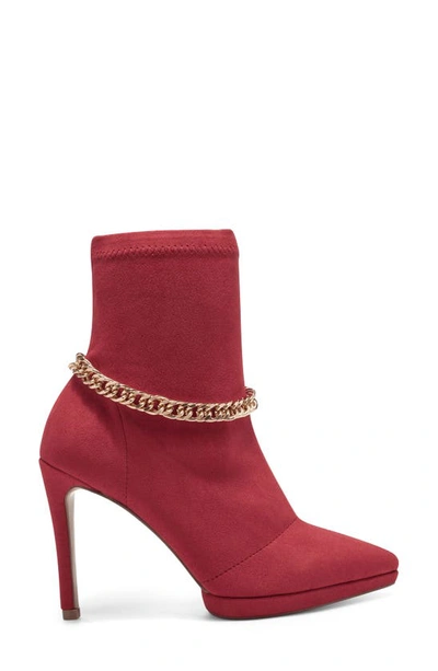 Jessica Simpson Women's Valyn Chain Stieletto Heel Dress Booties Women's Shoes In Wicked Red