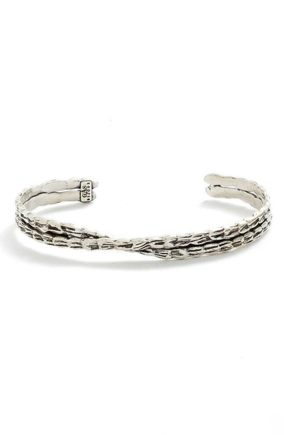 Gas Bijoux Liane Mini Cross Cuff Bracelet In Silver