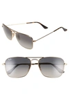 Ray Ban Ray-ban 'caravan' 58mm Aviator Sunglasses In Gold