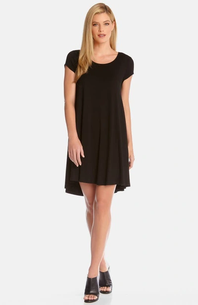 Karen Kane 'maggie' Cap Sleeve Trapeze Dress In Black