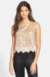Astr Sequin Crochet Shell In Gold