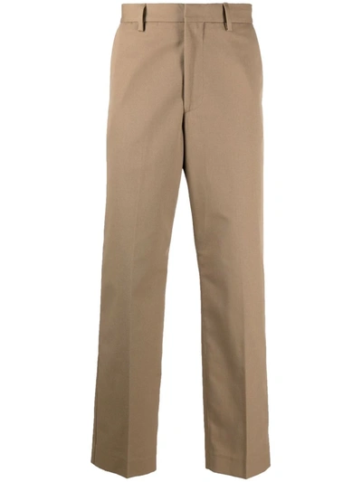 Acne Studios Tailored-cut Straight-leg Trousers In Brown