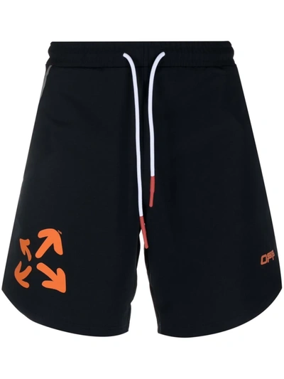 Off-white Black & Orange Active Logo Knit Shorts