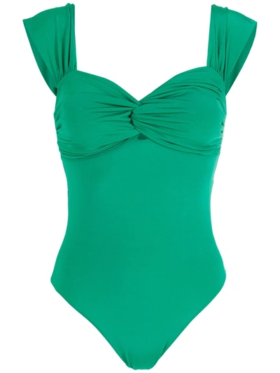 Clube Bossa Margareta Ruched Swimsuit In Grün