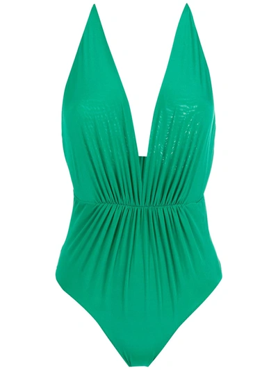 Clube Bossa Clavert Plunging Back Swimsuit In Grün