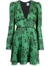 Macgraw Fable Silk Mini Dress In Grün
