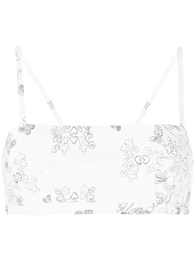 Macgraw Abbey Printed Crop Top In Weiss