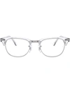 RAY BAN CLUBMASTER TRANSPARENT-FRAME GLASSES