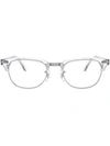 Ray Ban Clubmaster Optics Eyeglasses Transparent Frame Clear Lenses 49-21 In White