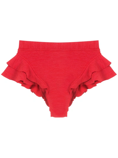 Clube Bossa Turbe High-waisted Bikini Bottoms In Rot