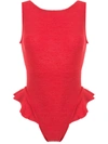 Clube Bossa Goya Ruffle-trimmed Swimsuit In Rot