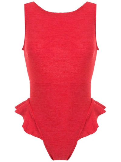 Clube Bossa Goya Ruffle-trimmed Swimsuit In Rot