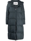 JIL SANDER HOODED FEATHER DOWN COAT