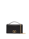 Valentino Vlogo Leather Wallet On Chain In Black