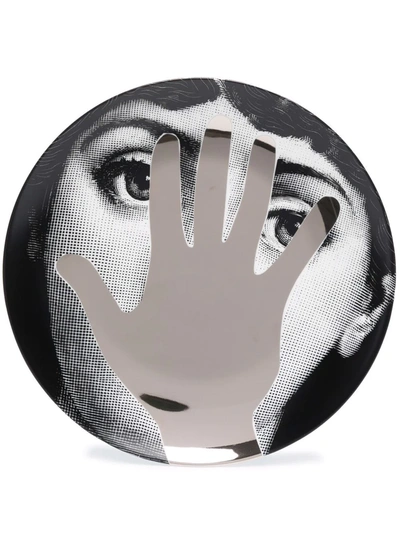 Fornasetti Graphic-print Porcelain Wall Plate In Schwarz