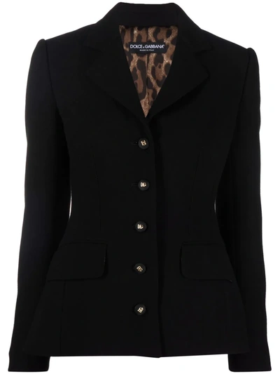 Dolce & Gabbana Wool Tailored Jacket In Nero