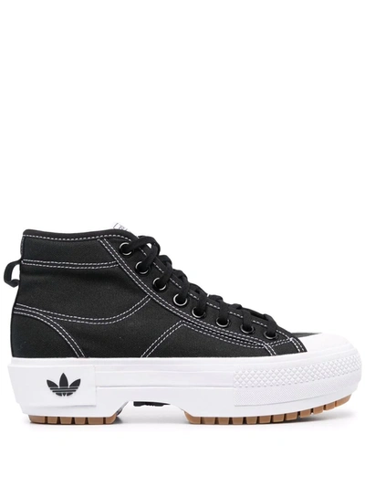 Adidas Originals Nizza Trek Sneakers In Canvas In Black